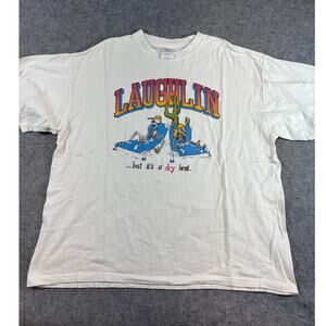 VINTAGE Y2K Laughlin Nevada Shirt Mens Skeleton Dry Heat Desert Graphic Tee XL
